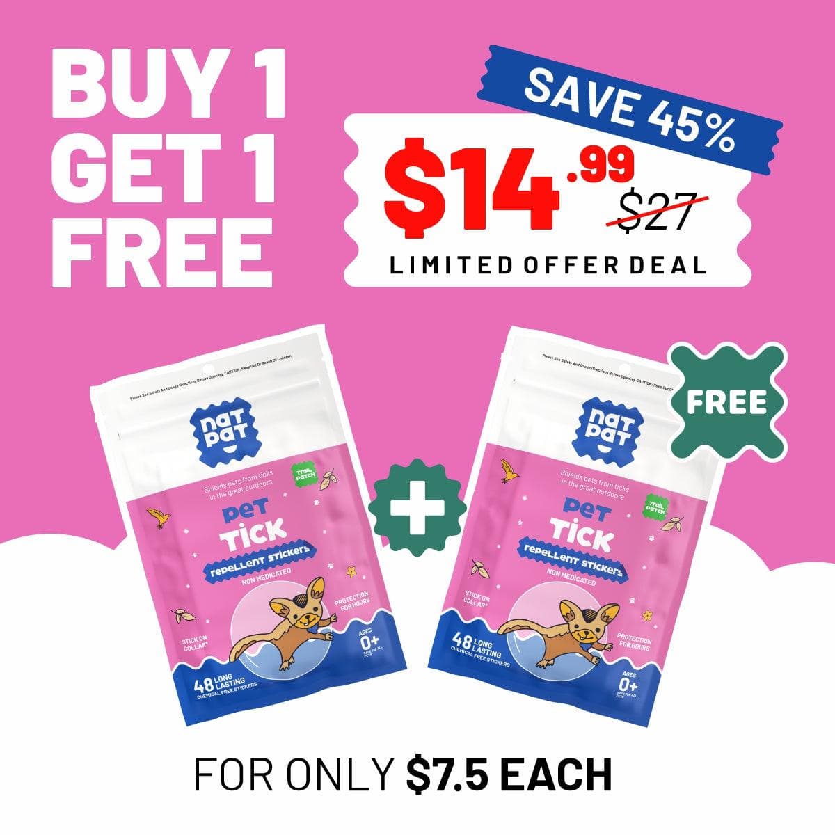 Pet Tick - Repellent Stickers (Exclusive Offer)