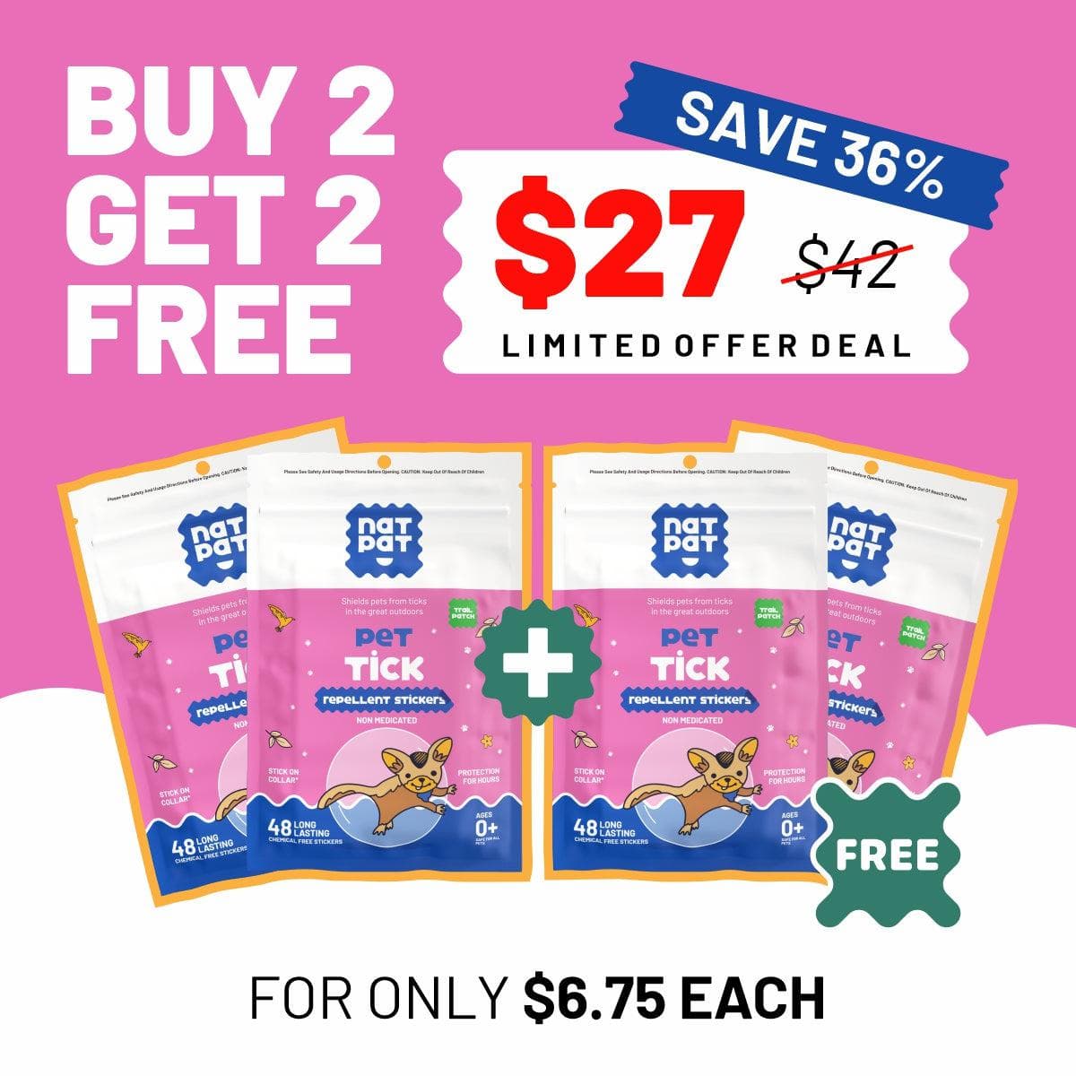 Pet Tick - Repellent Stickers (Exclusive Offer)