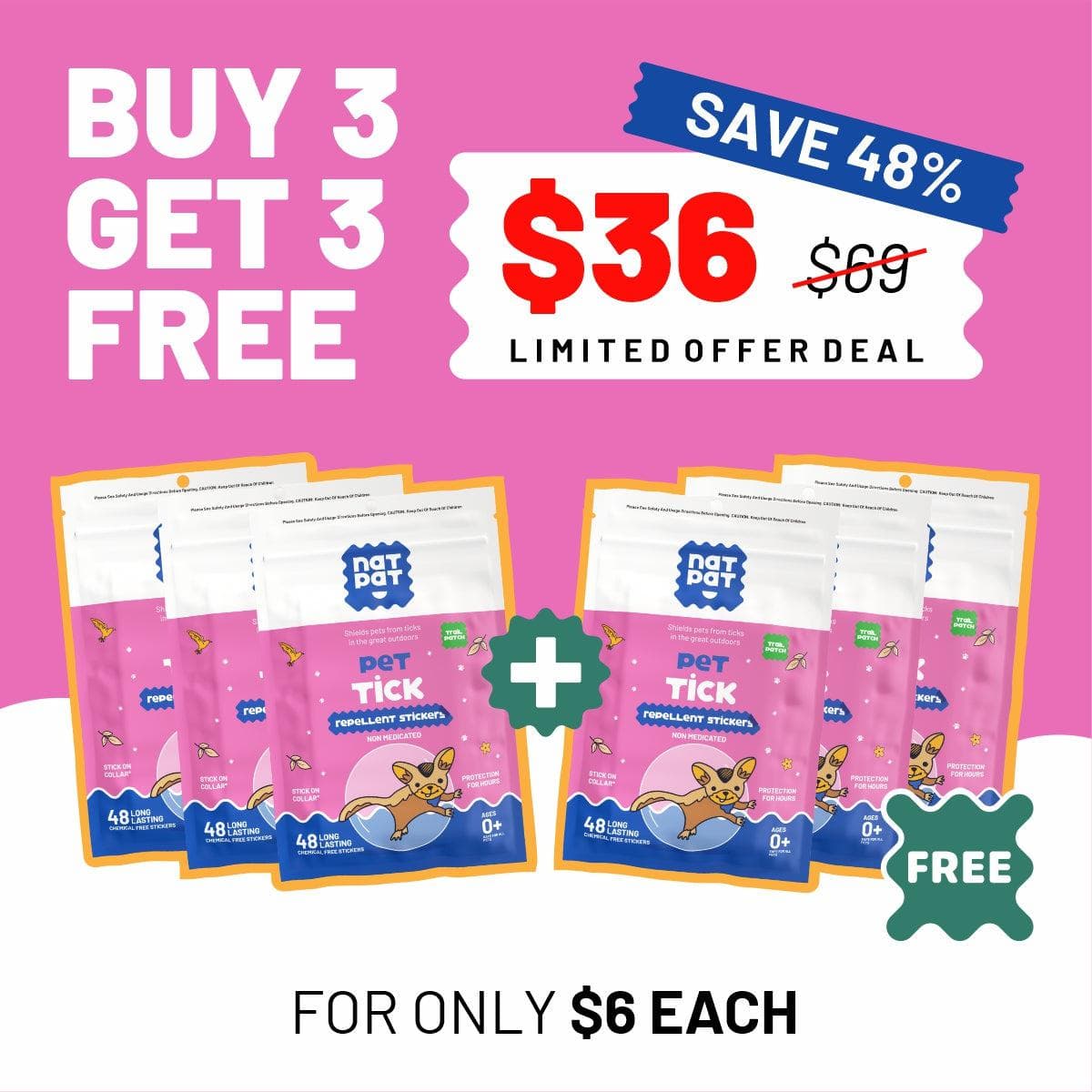 Pet Tick - Repellent Stickers (Exclusive Offer)