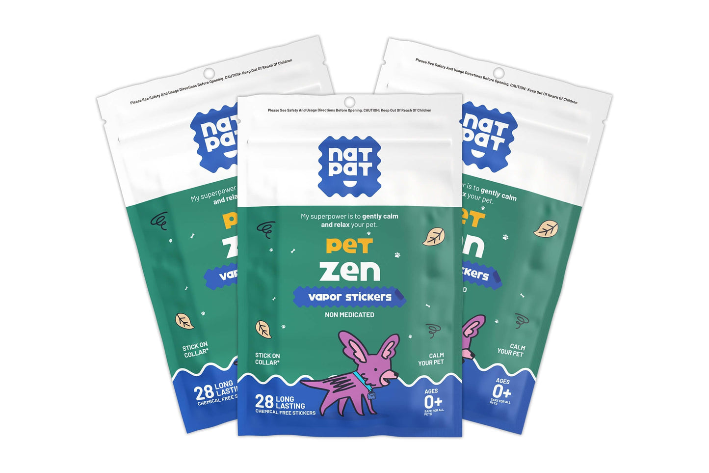 3 Packs of Pet Zen Vapor Stickers + 1 Pet Locket