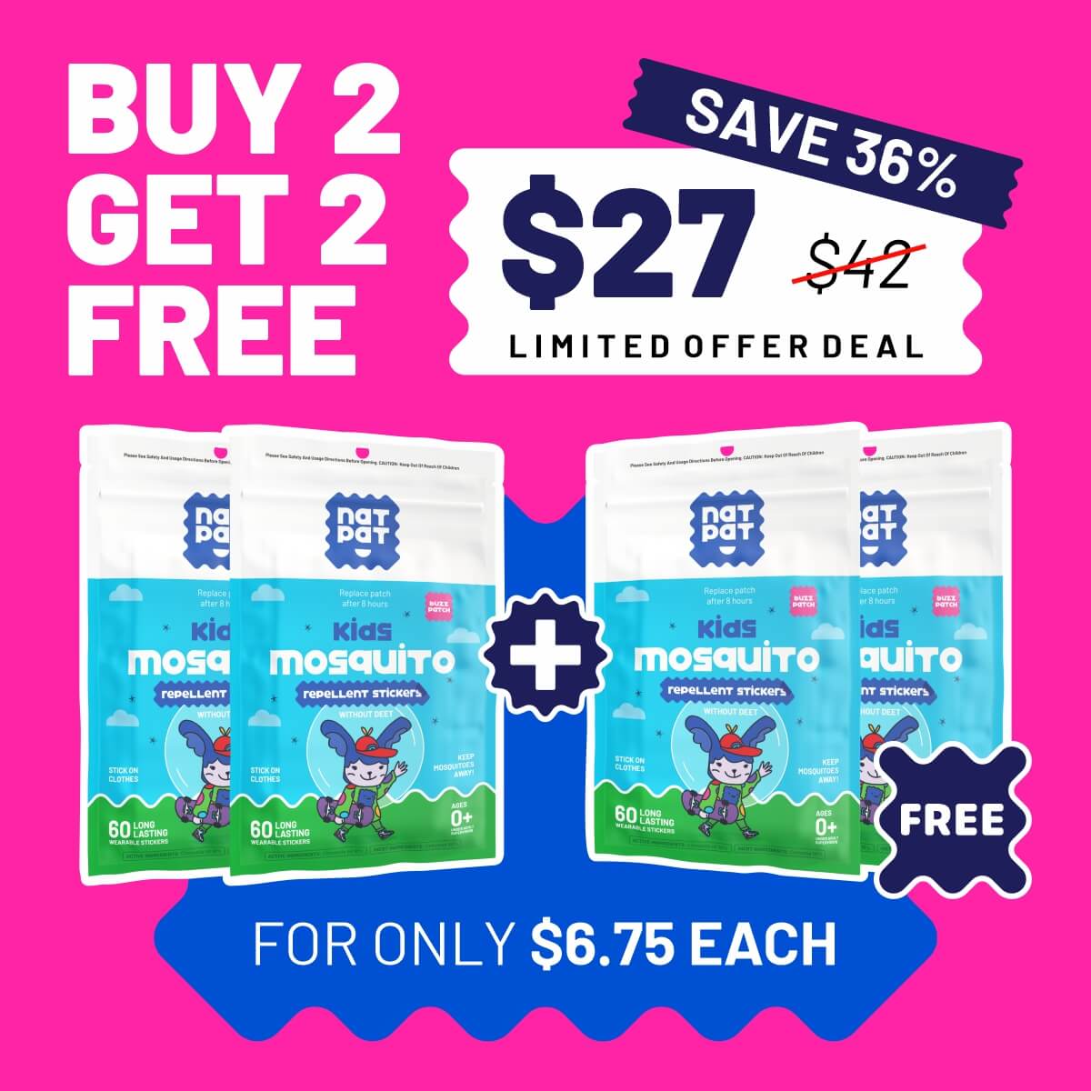 BuzzPatch - Mosquito Patches For Kids (Exclusive Offer)