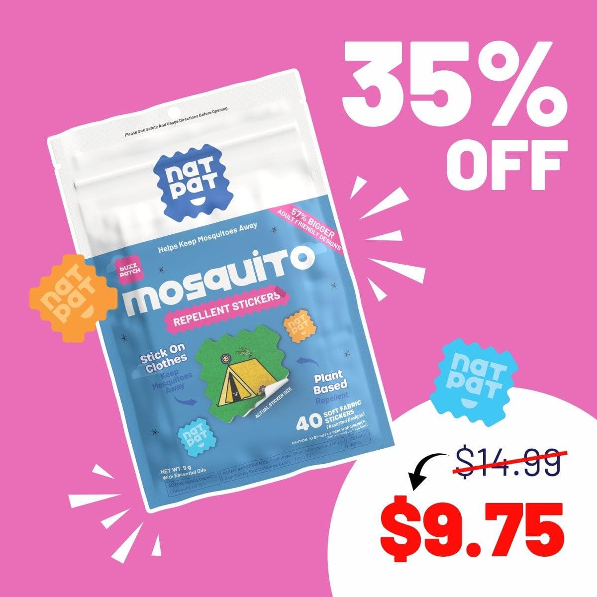 BuzzPatch - Mosquito Patches For Adults (Exclusive Offer)
